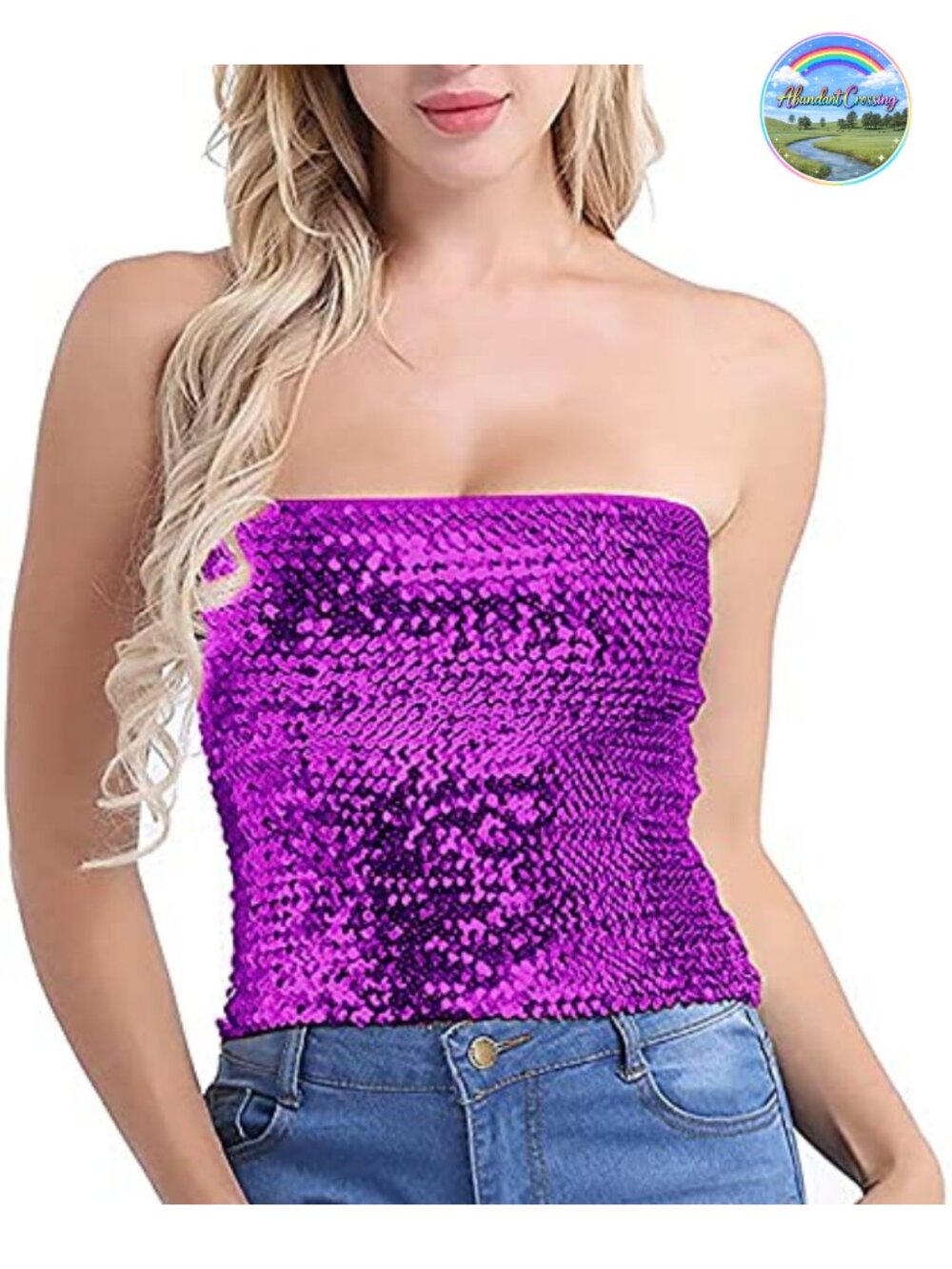 Sequin Stretch Tube Top Party Clubwear